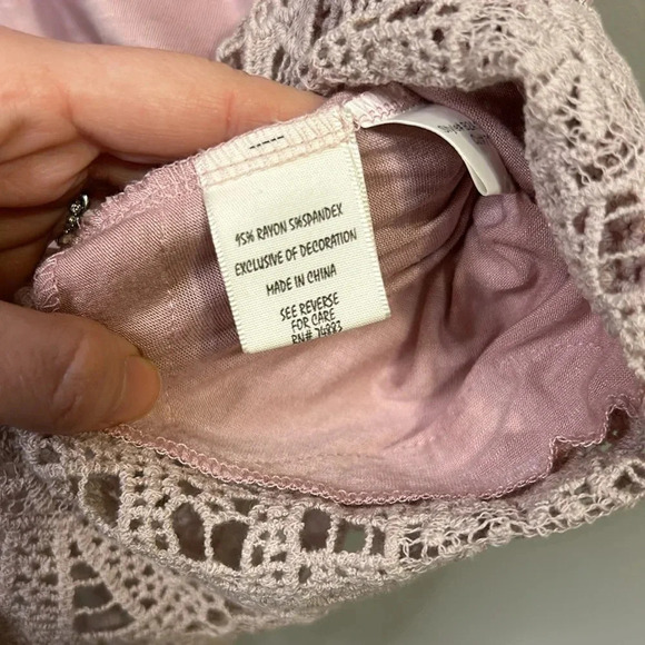 Adiva Blush Pink Shirt with Lace Detail | Blush Pink | Lace | Pink | Crochet - Picture 7 of 8